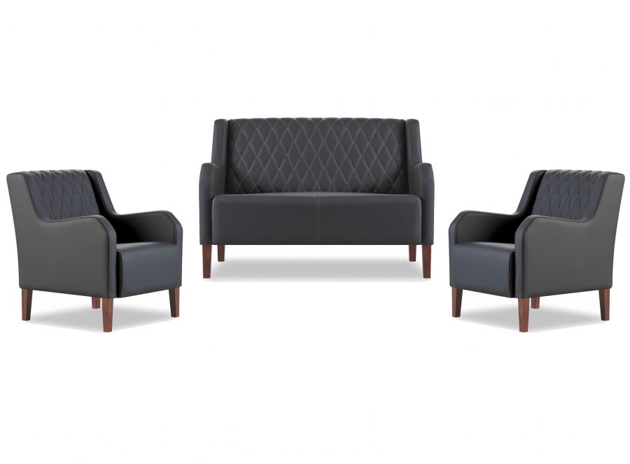 LINEA Sofa 2 Sitzer Schwarz